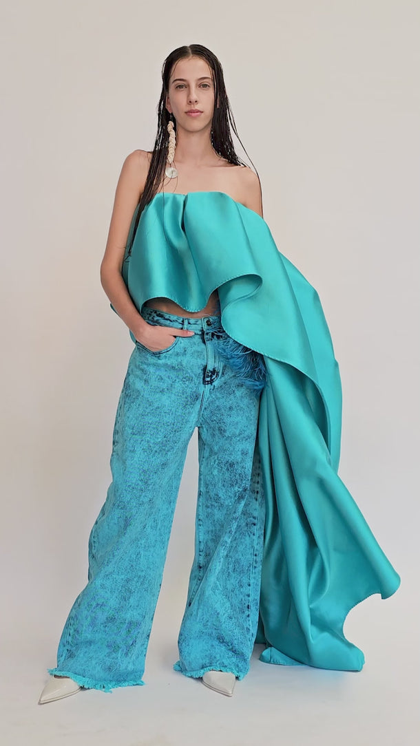 TURQUOISE DENIM BOYFRIENDS marques almeida