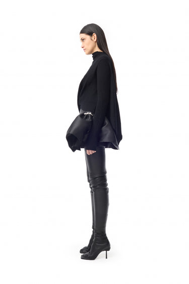 BLACK DRAPED JUMPER IN MERINO KNIT marques almeida