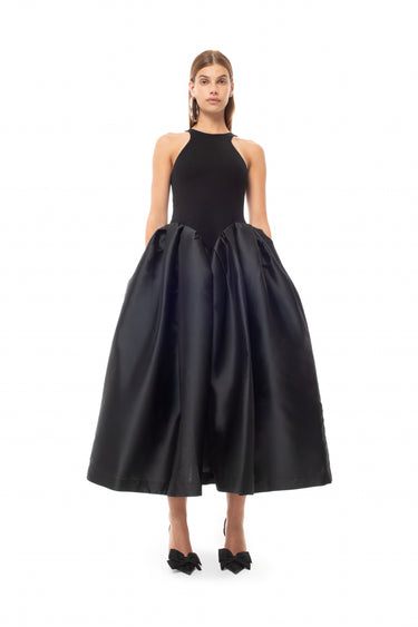 BLACK DRESS WITH TANK TOP SCOOPED marques almeida