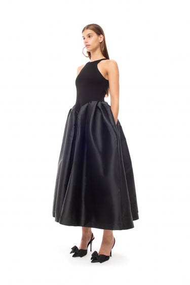 BLACK DRESS WITH TANK TOP SCOOPED marques almeida