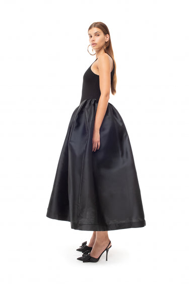 BLACK DRESS WITH TANK TOP SCOOPED marques almeida