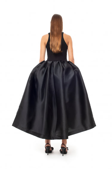 BLACK DRESS WITH TANK TOP SCOOPED marques almeida