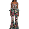 BLACK FLORAL BROCADE EXTREME FLARE TROUSERS marques almeida