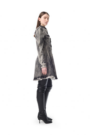 DENIM GREY ACID WASH SHORT SHIRT DRESS marques almeida