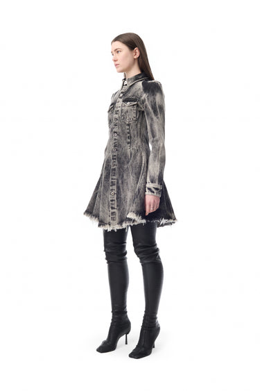 DENIM GREY ACID WASH SHORT SHIRT DRESS marques almeida
