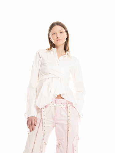 WHITE CROSS WRAP SHIRT marques almeida