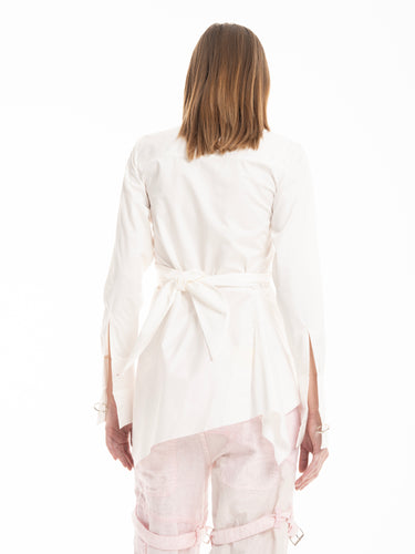 WHITE CROSS WRAP SHIRT marques almeida