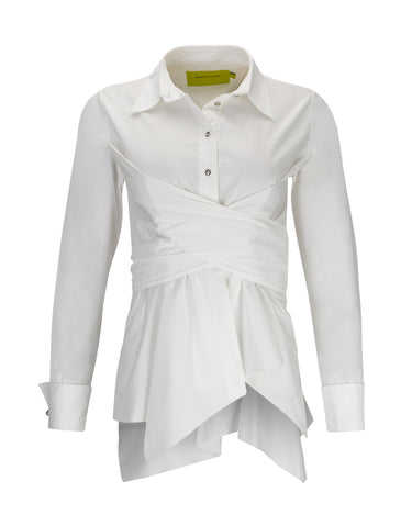 WHITE CROSS WRAP SHIRT  marques almeida